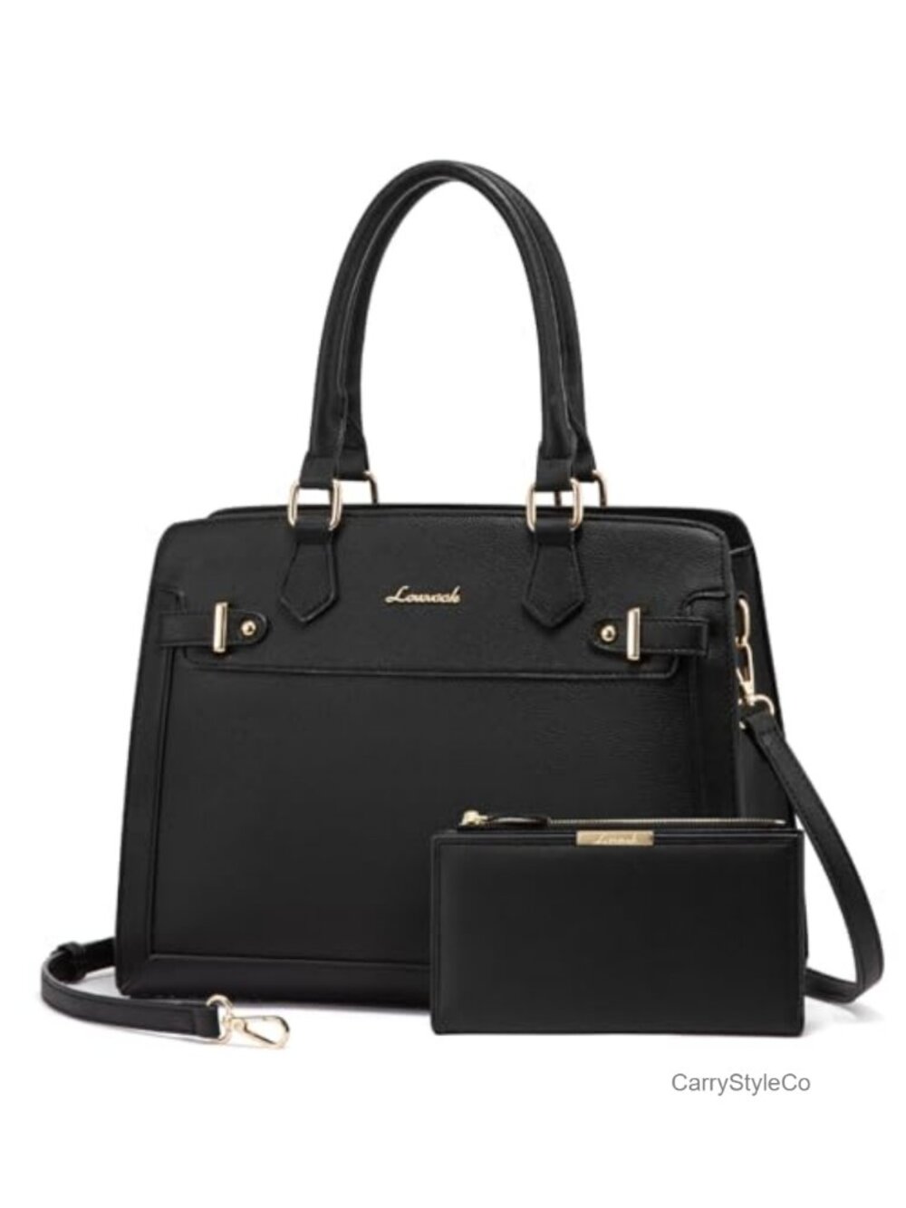 PU Leather Satchel Tote Shoulder Bag with Adjustable Strap for Work Travel